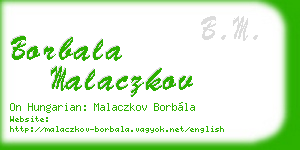 borbala malaczkov business card