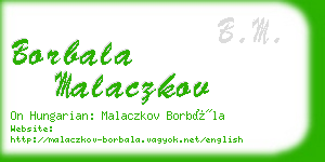 borbala malaczkov business card